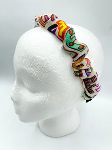 The Valentina Crinkle Headband in Multi Logo