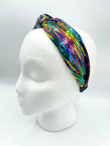 The Kate Knotted Headband - Bright Seqins