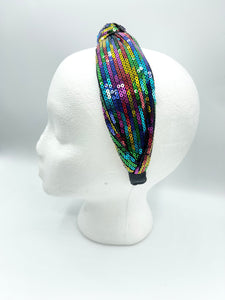 The Kate Knotted Headband - Bright Seqins