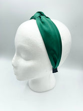 Load image into Gallery viewer, The Kate Knotted Headband - Green Satin
