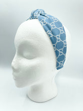 Load image into Gallery viewer, The Kate Knotted Headband - Blue &amp; Silver