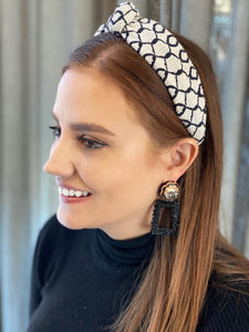 The Kate White Windowpane Knotted Headband