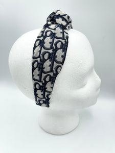 The Kate Knotted Headband - Navy Trotter