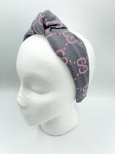 Load image into Gallery viewer, The Kate Knotted Headband - Gray &amp; Pink