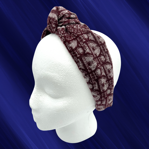 The Kate Knotted Headband - Maroon Trotter