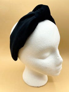 The Kate Black Velvet Knotted Headband