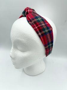 The Kate Knotted Headband - Holiday Plaid