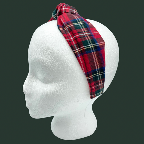The Kate Knotted Headband - Holiday Plaid