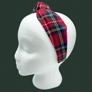 The Kate Knotted Headband - Holiday Plaid