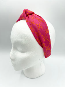 The Kate Knotted Headband - Pink and Orange