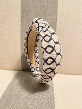 Load image into Gallery viewer, The Kate White Windowpane Knotted Headband