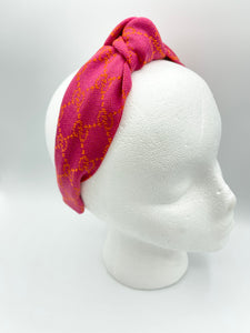 The Kate Knotted Headband - Pink and Orange