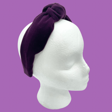 Load image into Gallery viewer, The Kate Purple Velvet Knotted Headband