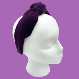 The Kate Purple Velvet Knotted Headband