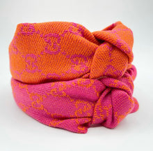 Load image into Gallery viewer, The Kate Knotted Headband - Orange and Pink