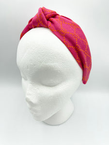 The Kate Knotted Headband - Pink and Orange