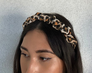 The Valentina Crinkle Headband in Cheetah