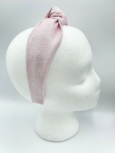 The Kate Knotted Headband - Pink Glitter