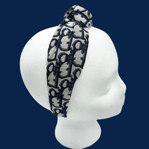 The Kate Knotted Headband - Navy Trotter