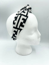 Load image into Gallery viewer, The Kate Knotted Headband - Black &amp; White