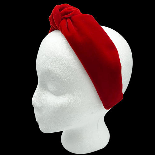 The Kate Red Velvet Knotted Headband