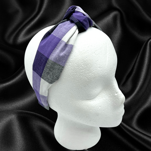 The Kate Purple Plaid Headband