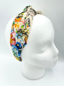 The Kate Knotted Headband - Floral Logo