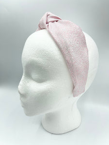 The Kate Knotted Headband - Pink Glitter