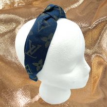 Load image into Gallery viewer, The Kate Knotted Headband - Navy &amp; Gold