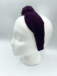The Kate Purple Velvet Knotted Headband