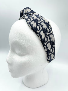 The Kate Knotted Headband - Navy Trotter