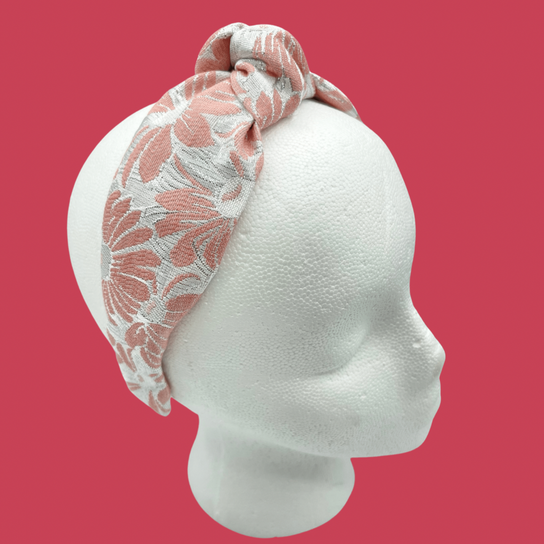 The Kate Knotted Headband - Metallic Floral