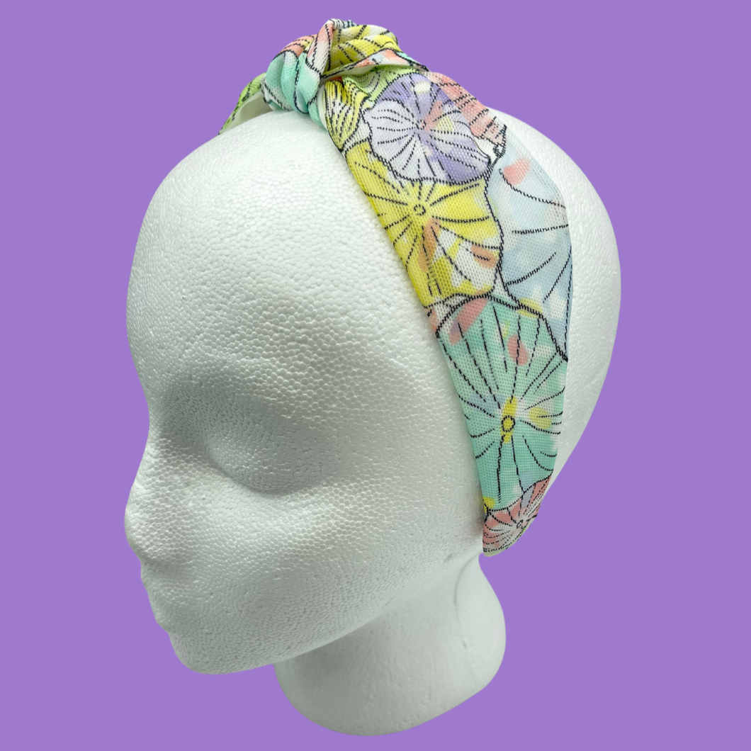 The Kate Knotted Headband - Floral Tulle