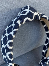 Load image into Gallery viewer, The Kate Navy Windowpane Knotted Headband
