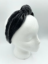 Load image into Gallery viewer, The Kate Charcoal Velvet Knotted Headband