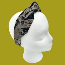 Load image into Gallery viewer, The Kate Black Jacquard Knotted Headband